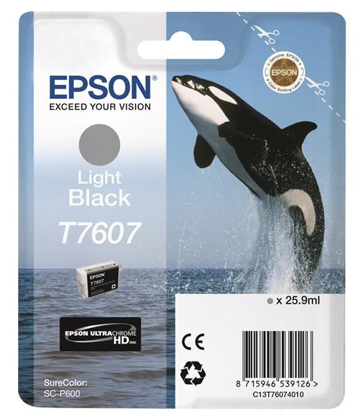 EPSON ink čer ULTRACHROME HD "Kosatka" - Light Black - T7607 (25,9 ml)