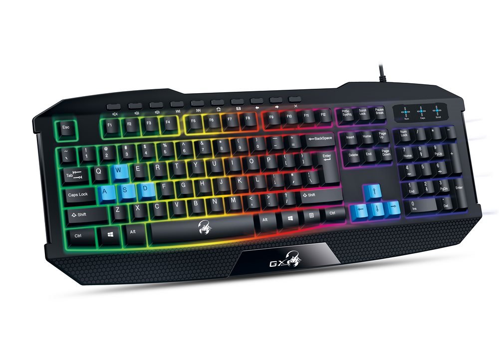 GENIUS klávesnice GX GAMING K-215 / herní, drátová, podsvícená/ USB/ černá/ CZ+SK layout