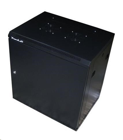 XtendLan 19" nástěnný rozvaděč 22U 600x450, nosnost 60kg, plné dveře, svařený, proti vykradení,černý
