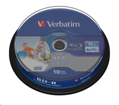 VERBATIM BD-R SL Datalife HTL (10-pack)Blu-Ray/Spindle/6x/25GB Wide Printable