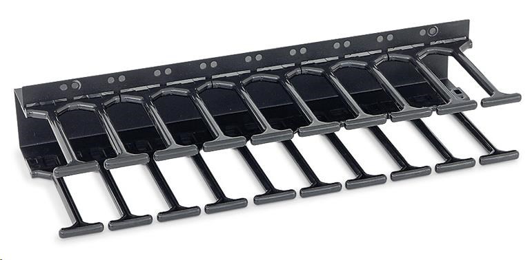 TRITON vertikální vyvazovací panel 10 U, dvouřadý, pro rozvaděče šířky 800mm z řady RMA, RZA, RDA, RTA, RYA, černý
