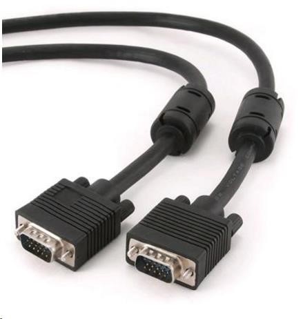 GEMBIRD Kabel VGA prodlužovací 3m, černý (15 F/F, dvojité stínění, feritová jádra)
