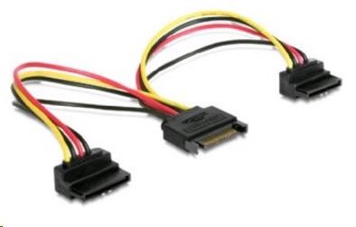 GEMBIRD Kabel SATA napájecí rozdvojka 2x SATA 90°, 15cm