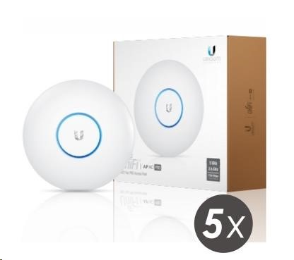 UBNT UniFi AP AC PRO 5-PACK (bez PoE!)  [vnitřní/venkovní AP, dual-band 2.4+5GHz (450+1300Mbps), MIMO, 802.11a/b/g/n/ac]