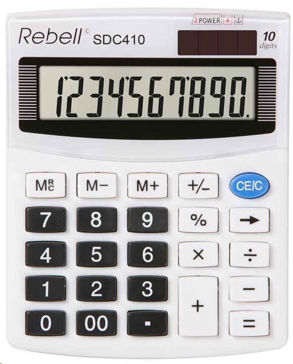REBELL  kalkulačka -SDC410 - bílá