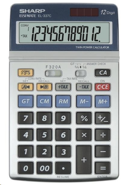 SHARP kalkulačka - EL337C - stříbrná