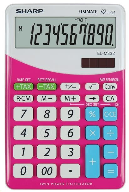 SHARP kalkulačka - EL-M332BPK - růžová