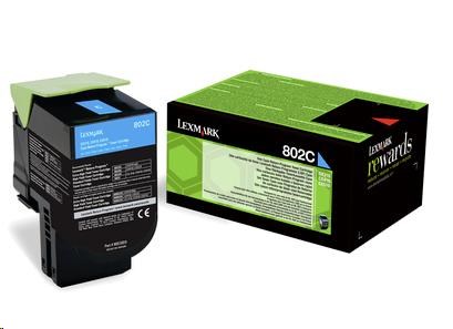LEXMARK cyan toner 802C pro CX310/410/510 z programu Lexmark Return (1000 stran)