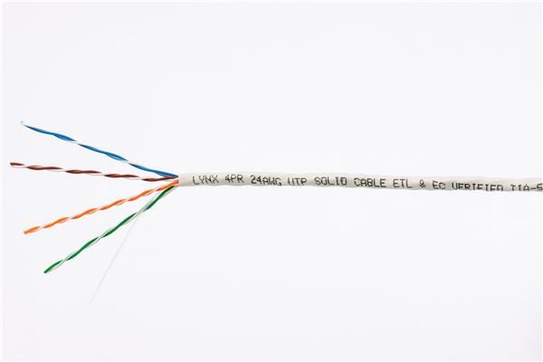 UTP kabel LYNX, Cat5E, drát, PVC, Dca, šedý, 100m