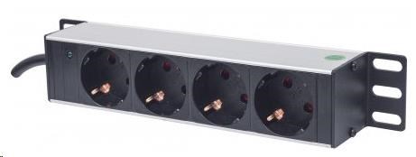 Intellinet 10" 1U Rackmount 4-Way Power Strip - German Type, rozvodný panel, 4x DE zásuvka, 1.8m kabel
