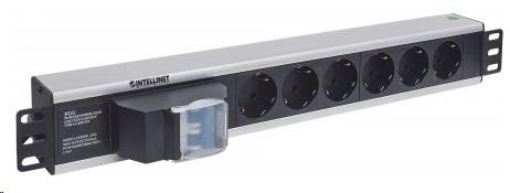 Intellinet 19" 1.5U Rackmount 6-Way Power Strip - German Type, rozvodný panel, 6x DE zásuvka, 1.6m kabel