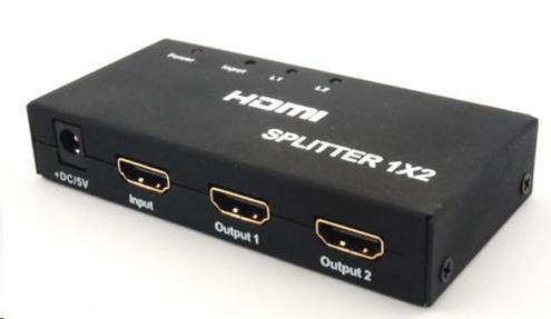 PREMIUMCORD HDMI splitter 1-2 porty kovový s napájením, 4K, FULL HD, 3D