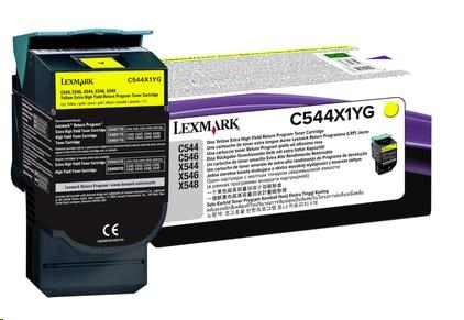 LEXMARK C544, X544 Yellow Extra High Yield Return Programme Toner Cartridge (4K)
