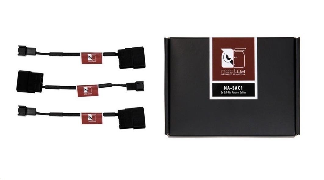 NOCTUA Adaptér NA-SAC1, 3x, Molex na 3-pin ventilátor, černá