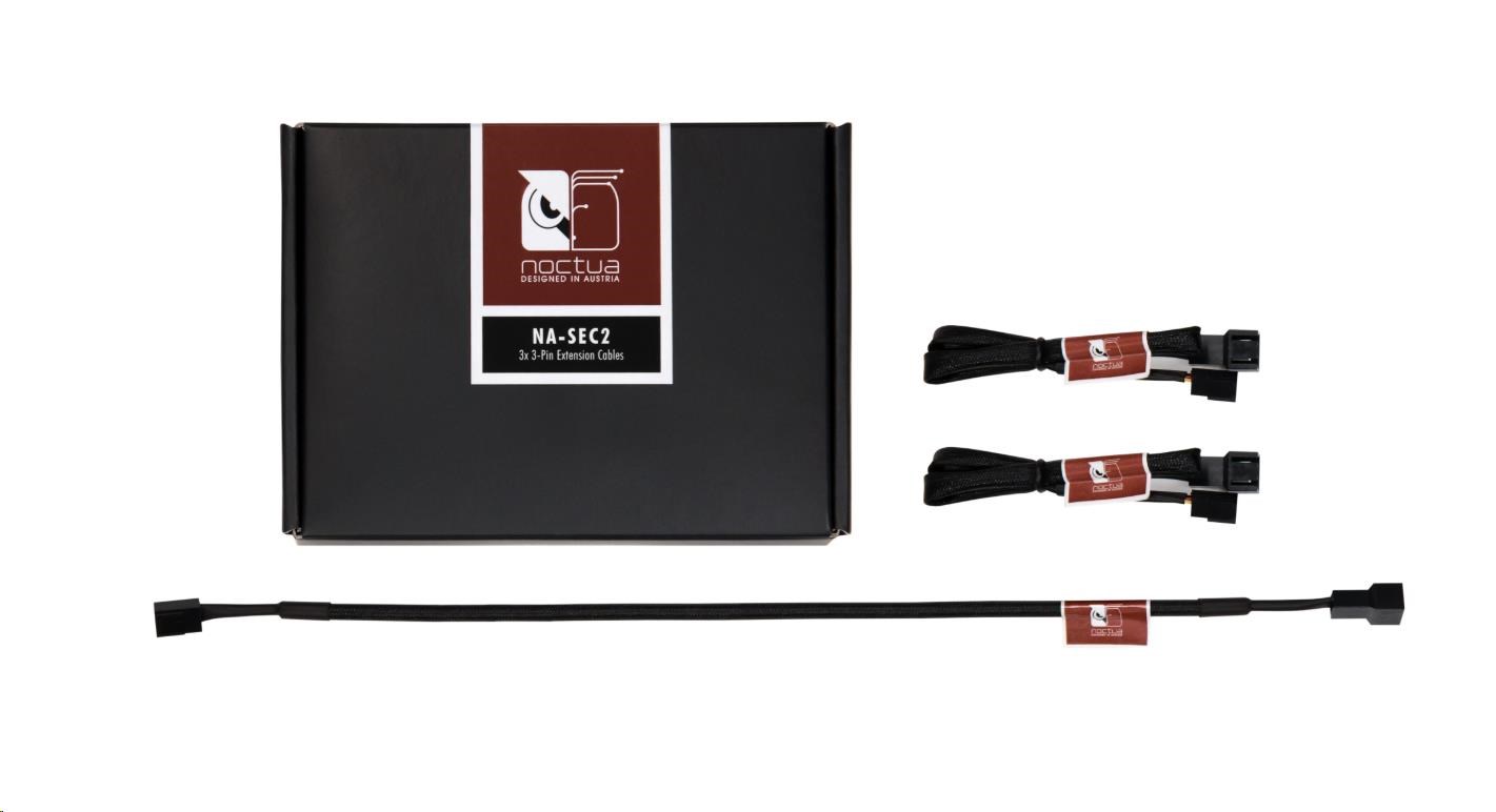 NOCTUA Prodlužovací kabely pro 3pin ventilátor NA-SEC2, 3x 30cm, černá