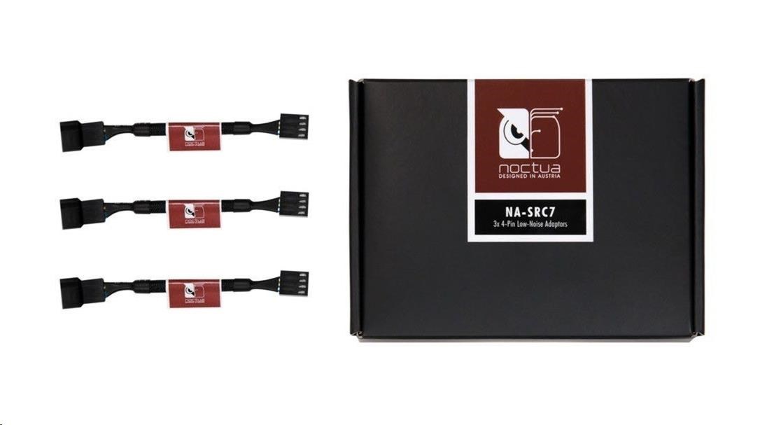 NOCTUA Adaptér NA-SRC7, 3x, 4-pin ventilátor Low Noise, černá