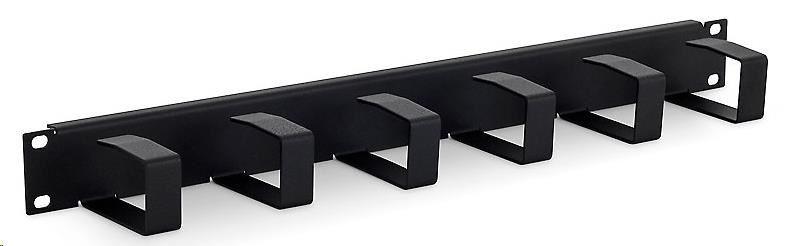 TRITON 19" vyvazovací panel 1U, 6x vyvazovací haček 70x40 mm, černý