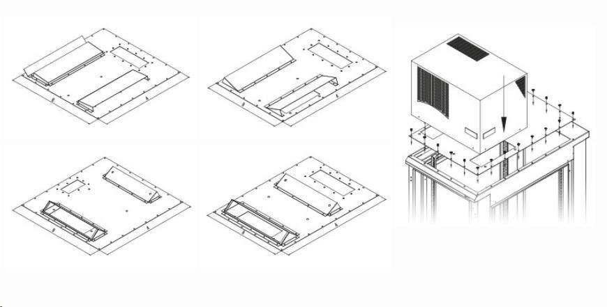 TRITON montážní redukce ke klimatizaci X1 a X2 na šířku rozvaděče 800 x 800 mm, šedá