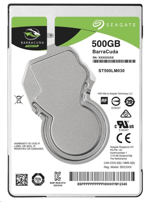 SEAGATE HDD BARRACUDA 2.5" 500GB, SATAIII/600 5400RPM, 128MB cache, 7mm