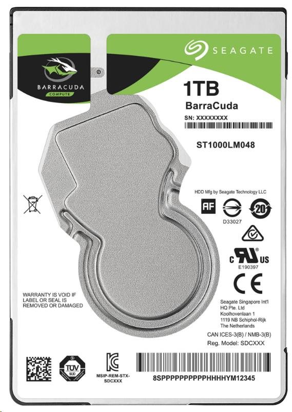 SEAGATE HDD 1TB BARRACUDA, 2.5", SATAIII, 5400 RPM, Cache 128MB, 7mm