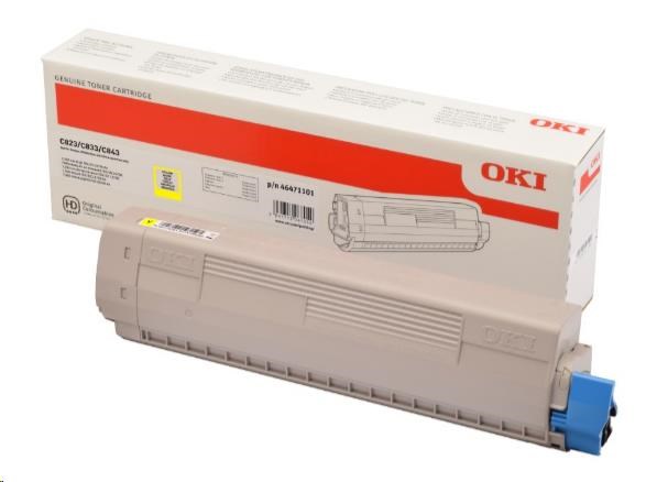 OKI Yellow toner do C823/C833/C843 (7 500 stránek)