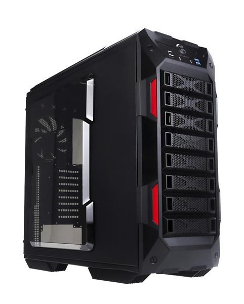IN WIN skříň Grone Black/Red, Midi Tower, bez zdroje