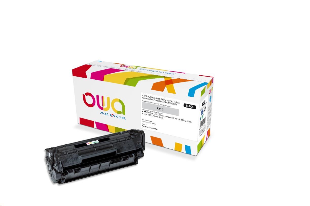 OWA Armor toner pro CANON Fax L100, 120 I-sensys MF 4010, 4120, 4140, 4150, 4270, 2000 Stran, FX10, černá/black (FX-10)