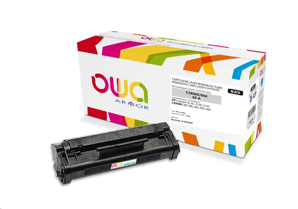 OWA Armor toner pro HP Laserjet 5L, 6L, 3100, 3150, 2500 Stran, C3906A, černá/black