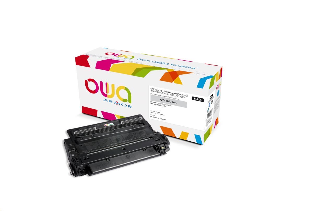 OWA Armor toner pro HP Laserjet 5200, 12000 Stran, Q7516A, černá/black