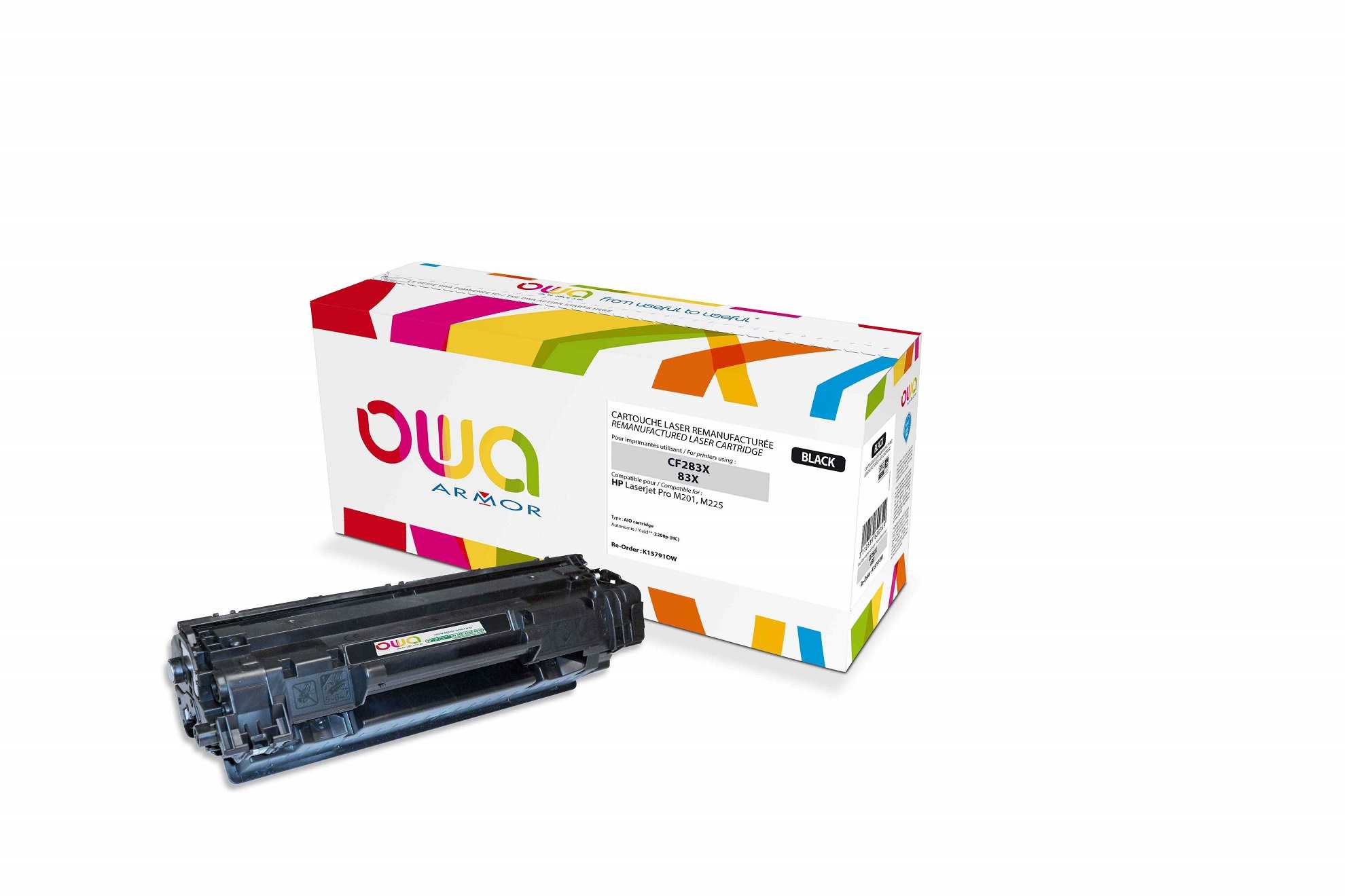 OWA Armor toner pro HP Laserjet Pro M201, M225, 2200str., černá/black (CF283X)