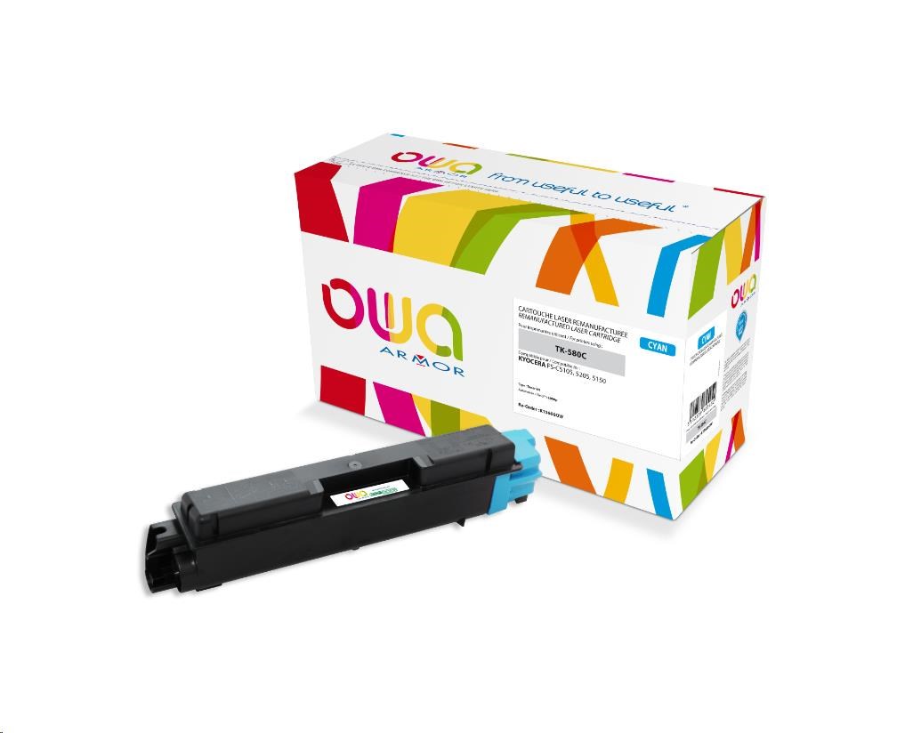OWA Armor toner pro KYOCERA FSC-5150, 2800 Stran, TK580C, modrá/cyan + waste box (TK-580C)