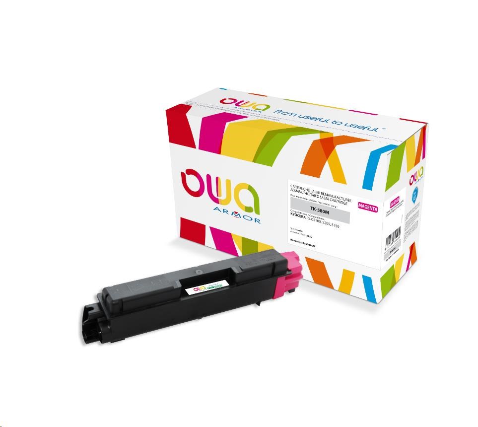OWA Armor toner pro KYOCERA FSC-5150, 2800 Stran, TK580M, červená/magenta + waste box (TK-580M)