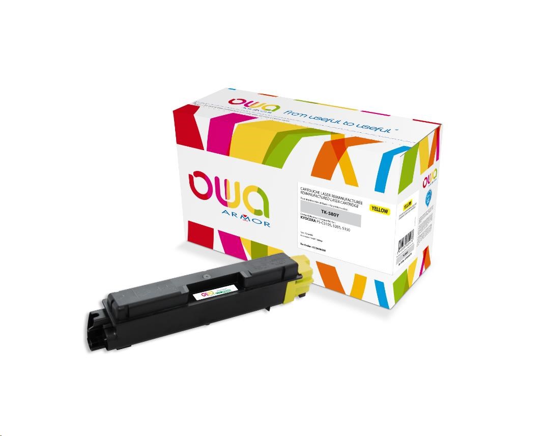 OWA Armor toner pro KYOCERA FSC-5150, 2800 Stran, TK580Y, žlutá/yellow + waste box (TK-580Y)