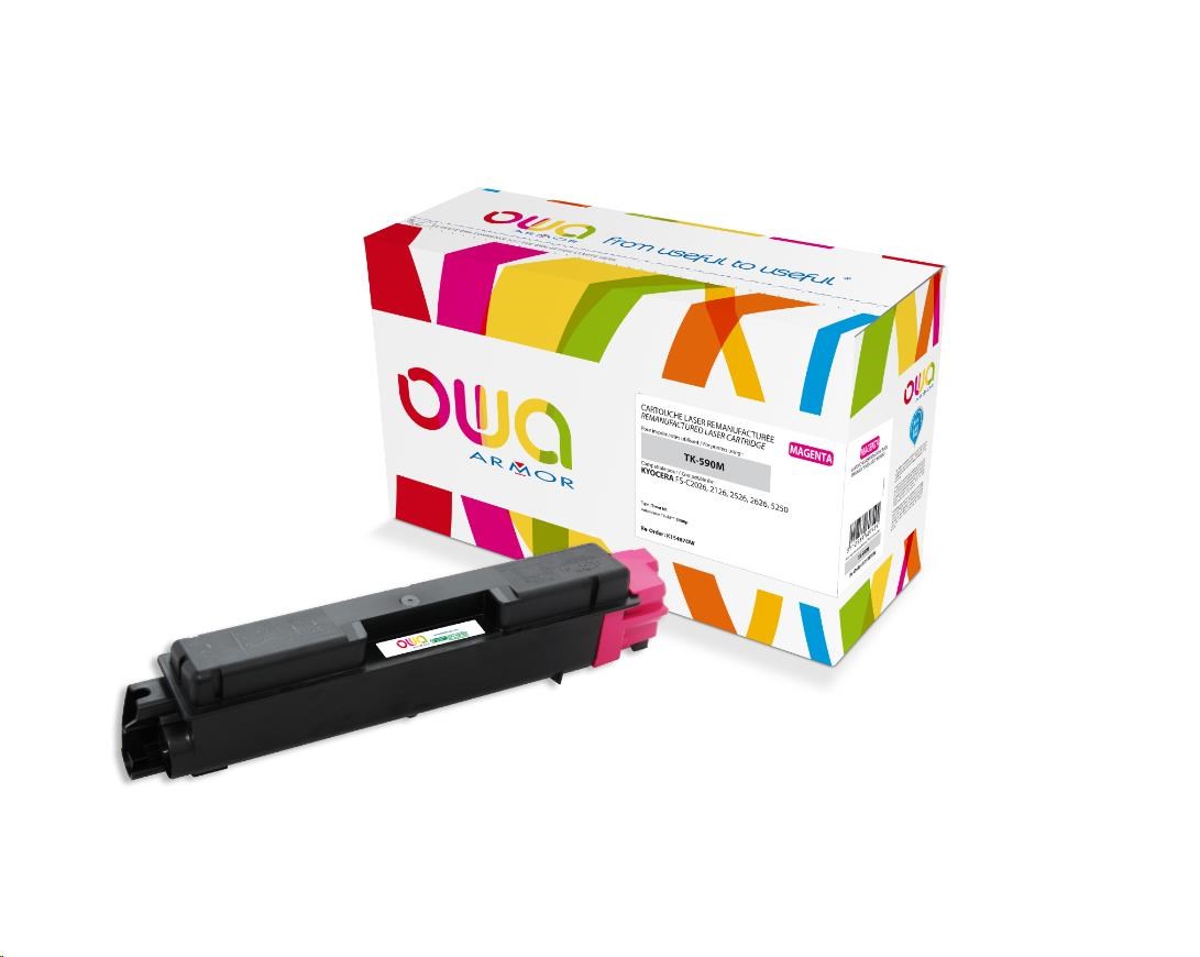 OWA Armor toner pro KYOCERA FS-C5250, 2026, 5000 Stran, TK590M, červená/magenta + waste box (TK-590M)