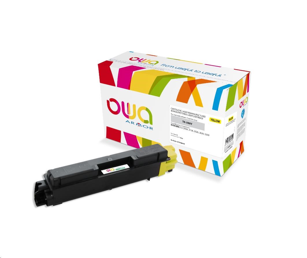 OWA Armor toner pro KYOCERA FS-C5250, 2026, 5000 Stran, TK590Y, žlutá/yellow + waste box (TK-590Y)