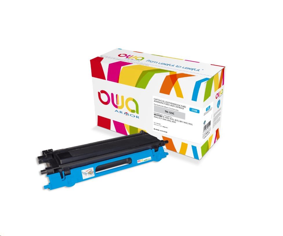 OWA Armor toner pro BROTHER HL 4040, 4050, 4070, 4000 Stran, TN135C, modrá/cyan (TN-135C)