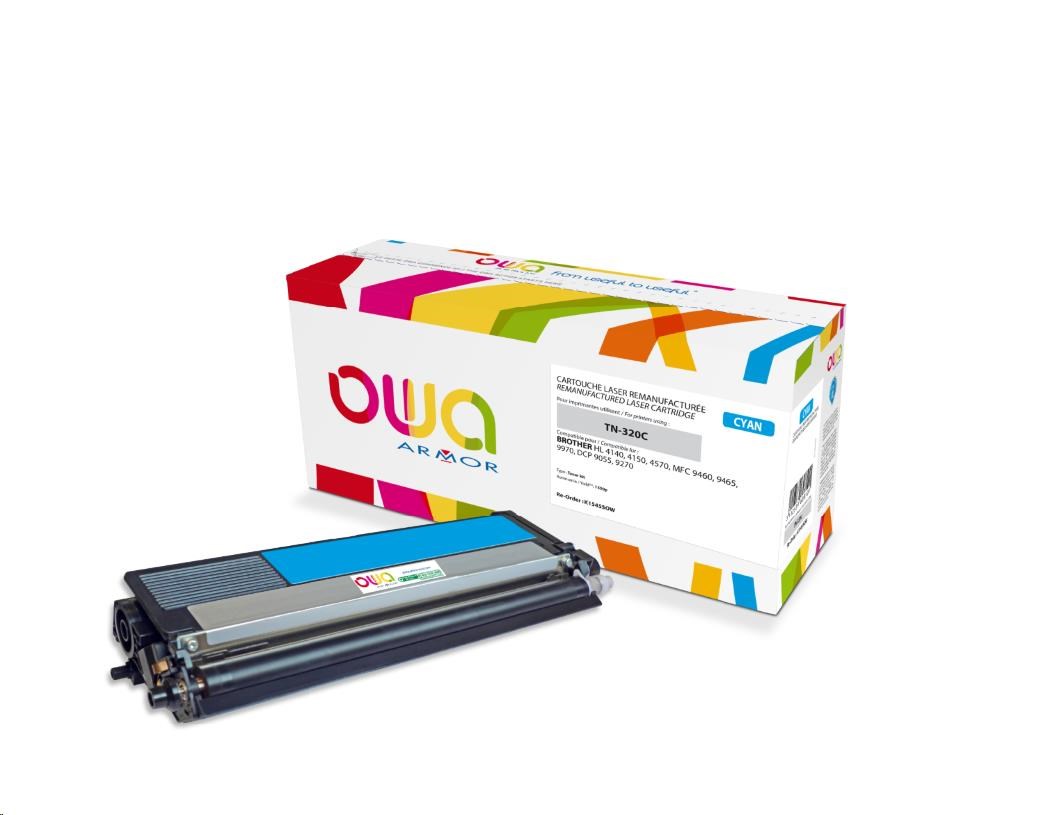 OWA Armor toner pro BROTHER HL 4140,4150,4570,MFC 9460, 9465, 9970, DCP 9055,9270,1500 Stran,TN320C,modrá/cyan(TN-320C)