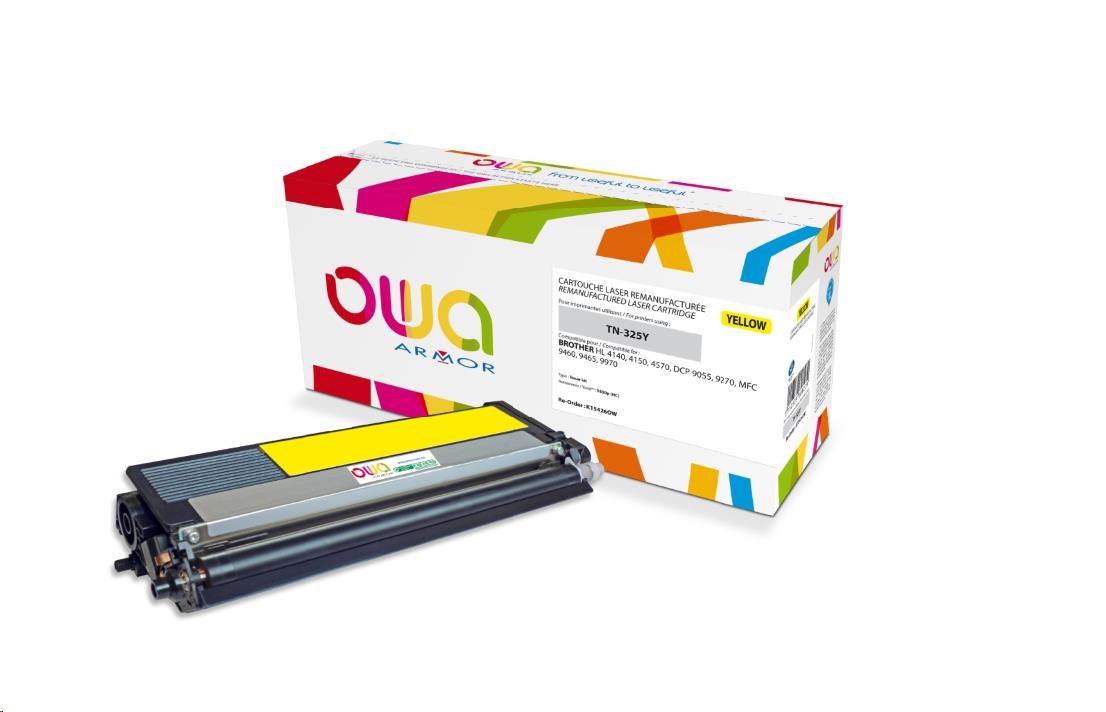 OWA Armor toner pro BROTHER HL 4140, 4150, 4570, MFC 9460 DCP 9055, 9270, 3500 Stran, TN325Y, žlutá/yellow (TN-325Y)