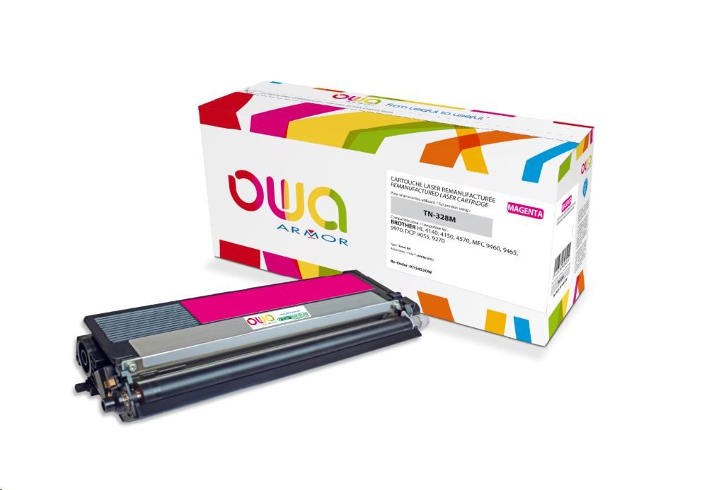 OWA Armor toner pro BROTHER HL 4140, 4150, 4570, MFC 9460 DCP 9055, 9270, 6000 Stran, TN328M, červená/magenta (TN-328M)