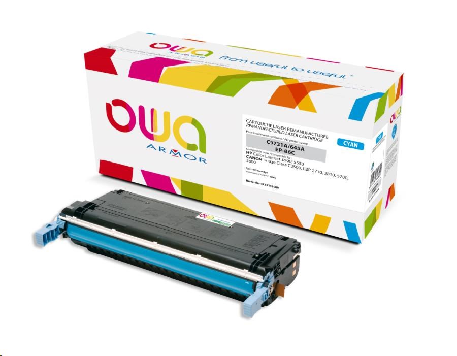 OWA Armor toner pro HP Color Laserjet 5500, 5550, 12000 Stran, C9731A, modrá/cyan