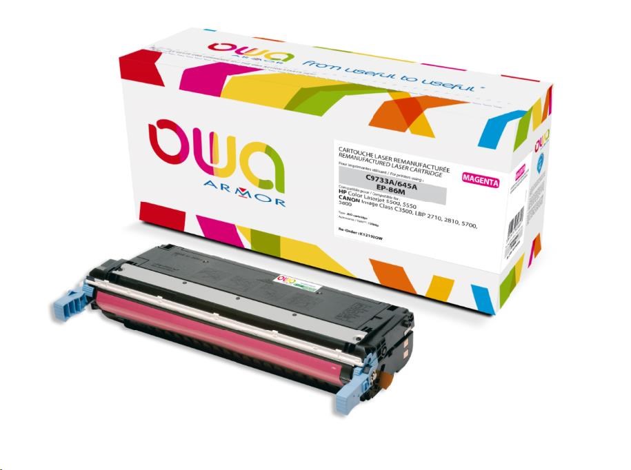 OWA Armor toner pro HP Color Laserjet 5500, 5550, 12000 Stran, C9733A, červená/magenta