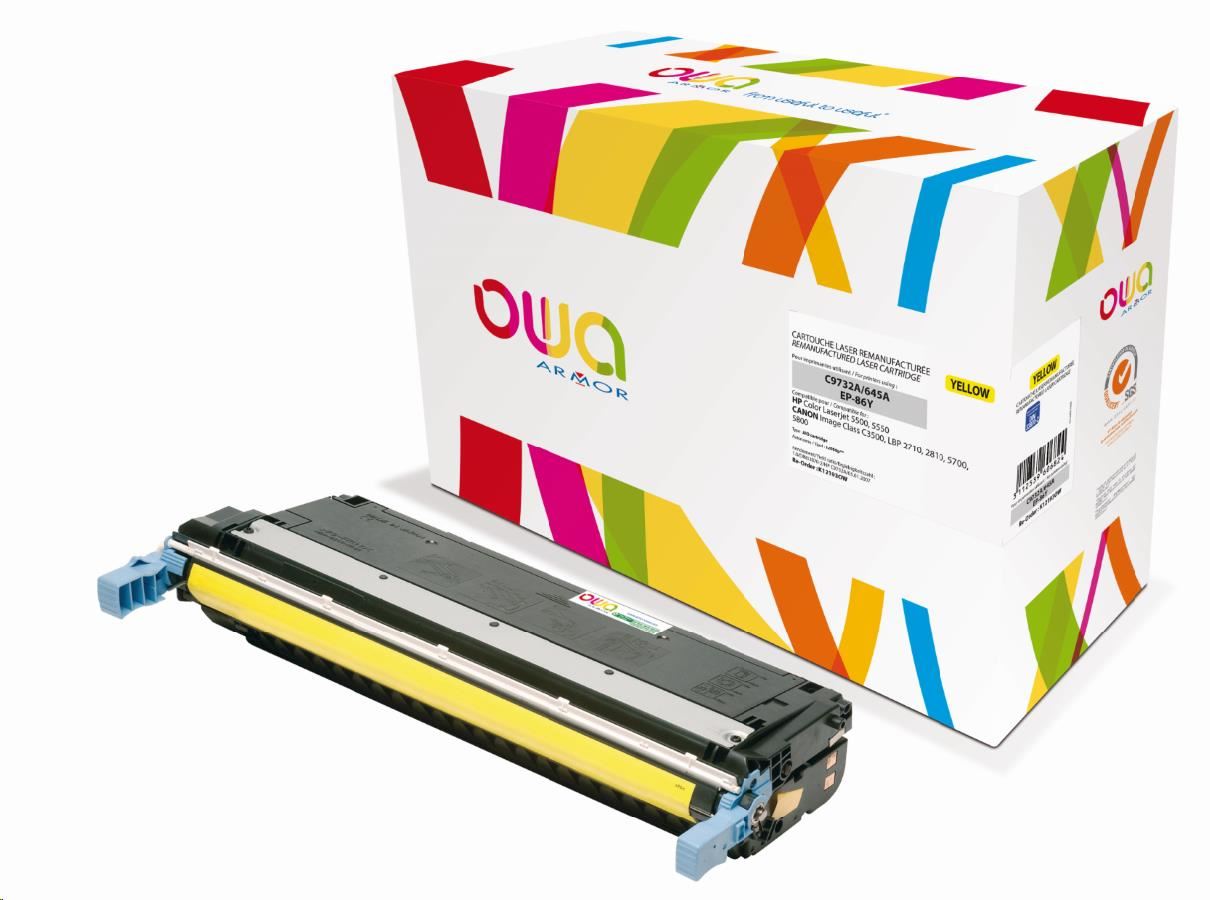 OWA Armor toner pro HP Color Laserjet 5500, 5550, 12000 Stran, C9732A, žlutá/yellow