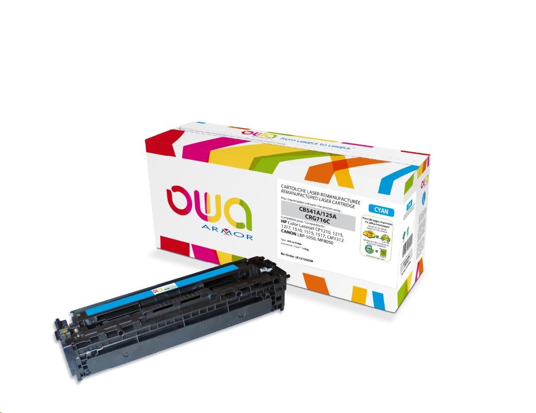 OWA Armor toner pro HP Color Laserjet CP1210, 1215, 1510, 1400 Stran, CB541A, modrá/cyan