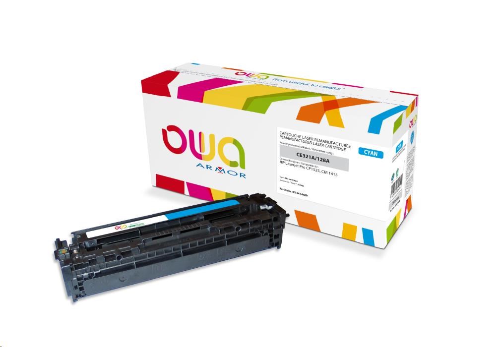 OWA Armor toner pro HP Laserjet Pro CP1525, 1300 Stran, CE321A, modrá/cyan