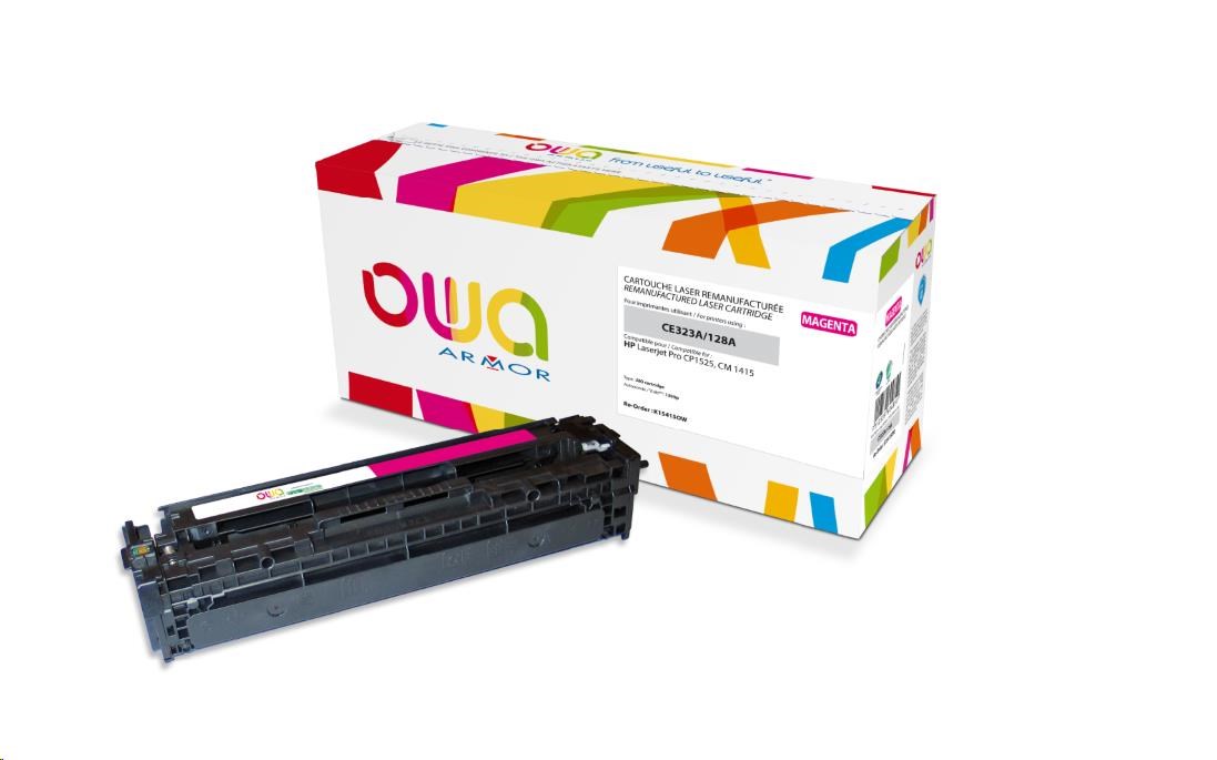OWA Armor toner pro HP Laserjet Pro CP1525, 1300 Stran, CE323A, červená/magenta