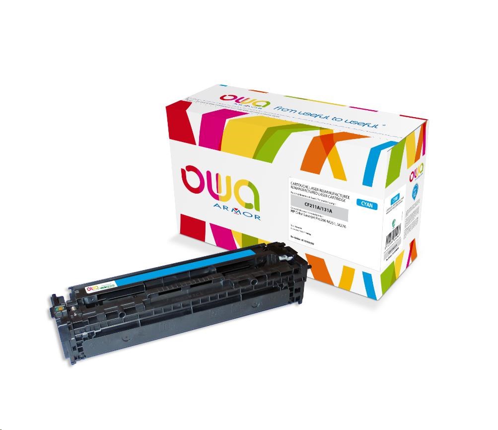 OWA Armor toner pro HP Color Laserjet Pro 200 M251, M276, 1800 Stran, CF211A, modrá/cyan
