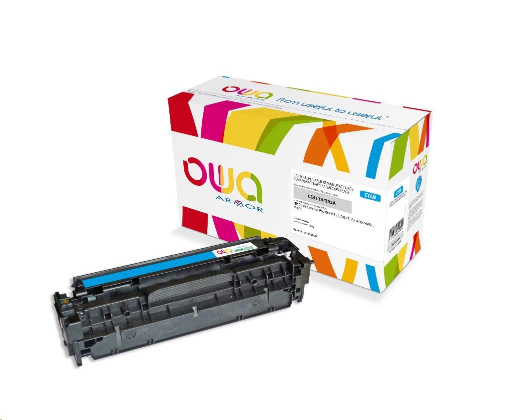 OWA Armor toner pro HP Color Laserjet Pro300 M351, M375, Pro400 M451, M475, 2600 Stran, CE411A, modrá/cyan
