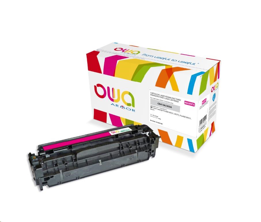 OWA Armor toner pro HP Color Laserjet Pro300 M351, M375, Pro400 M451, M475, 2600 Stran, CE413A, červená/magenta