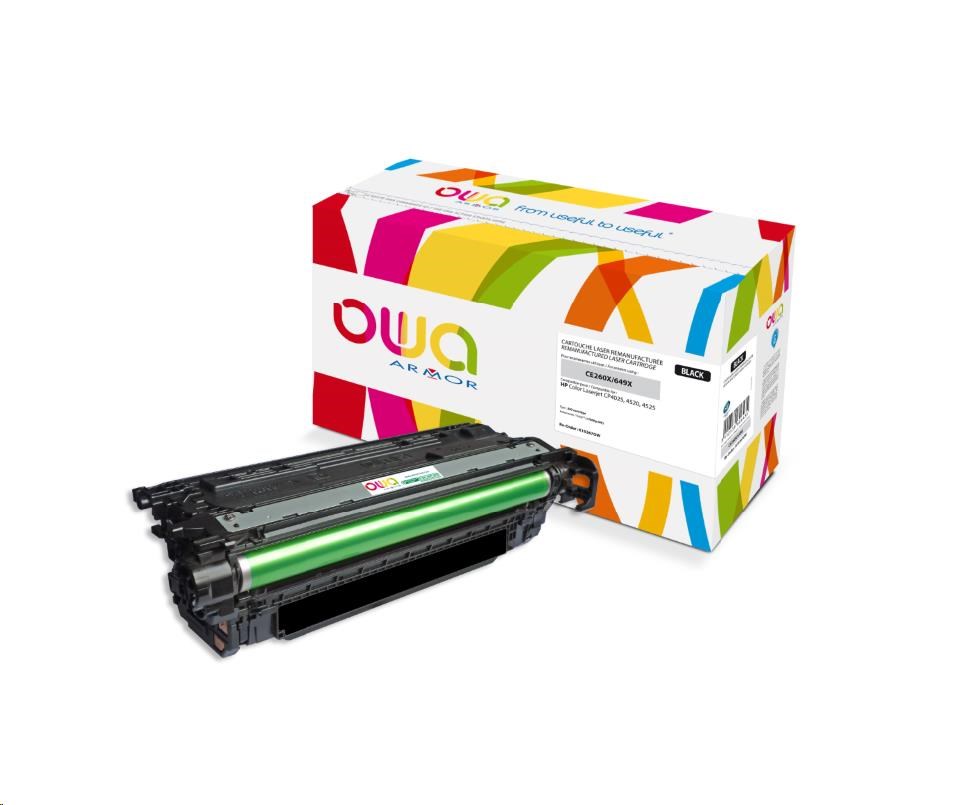 OWA Armor toner pro HP Color Laserjet CP4520/4525, 17000 Stran, CE260X, černá/black