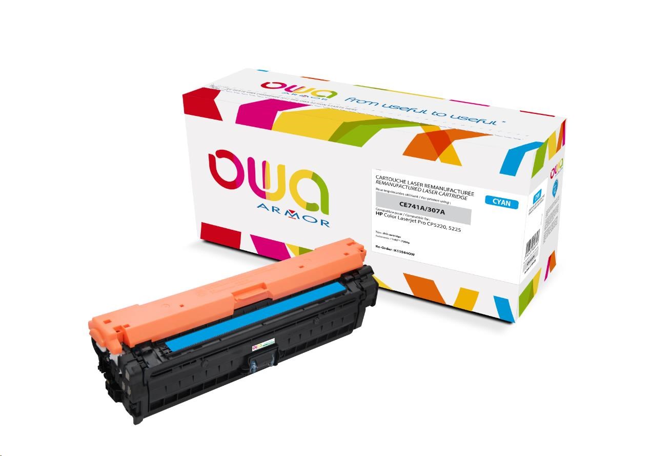 OWA Armor toner pro HP Color Laserjet CP5220, 5225, 7300 Stran, CE741A, modrá/cyan